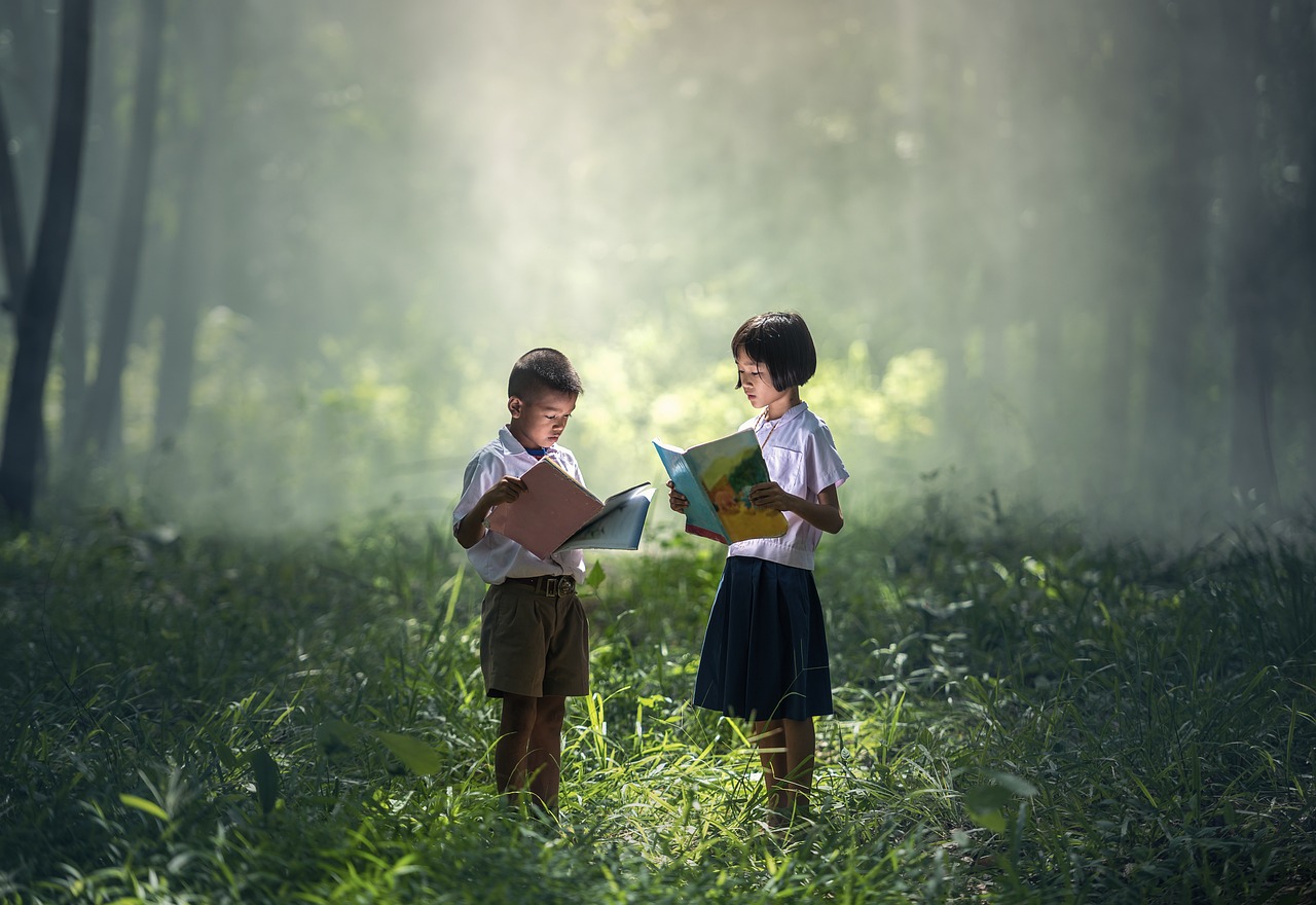 children reading