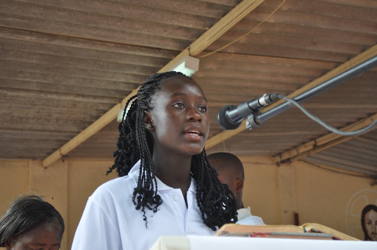 girl debating environmental issues